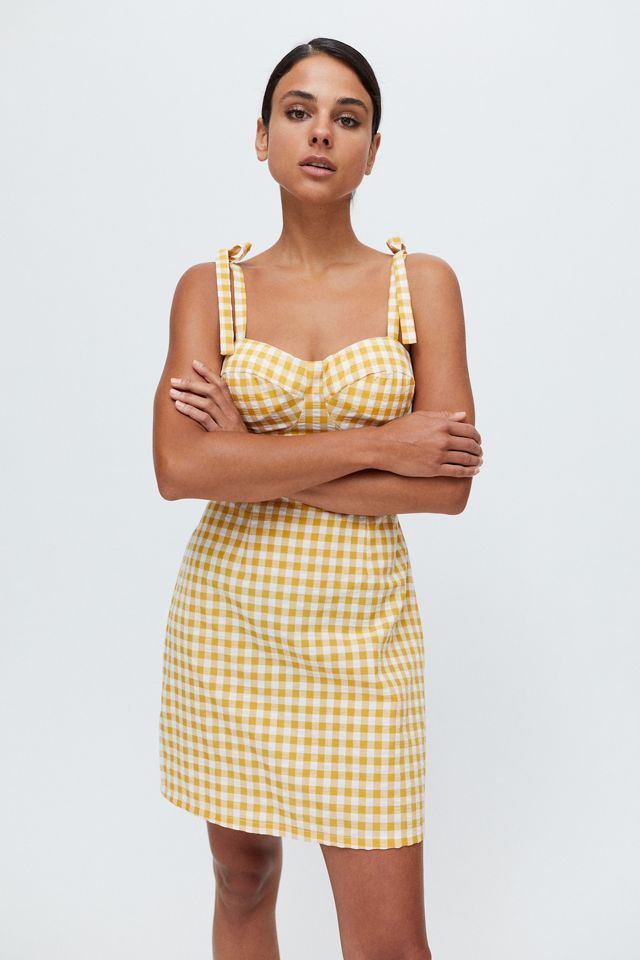 Glamorous Gingham Tie-Strap Mini Dress | Urban Outfitters (US and RoW)