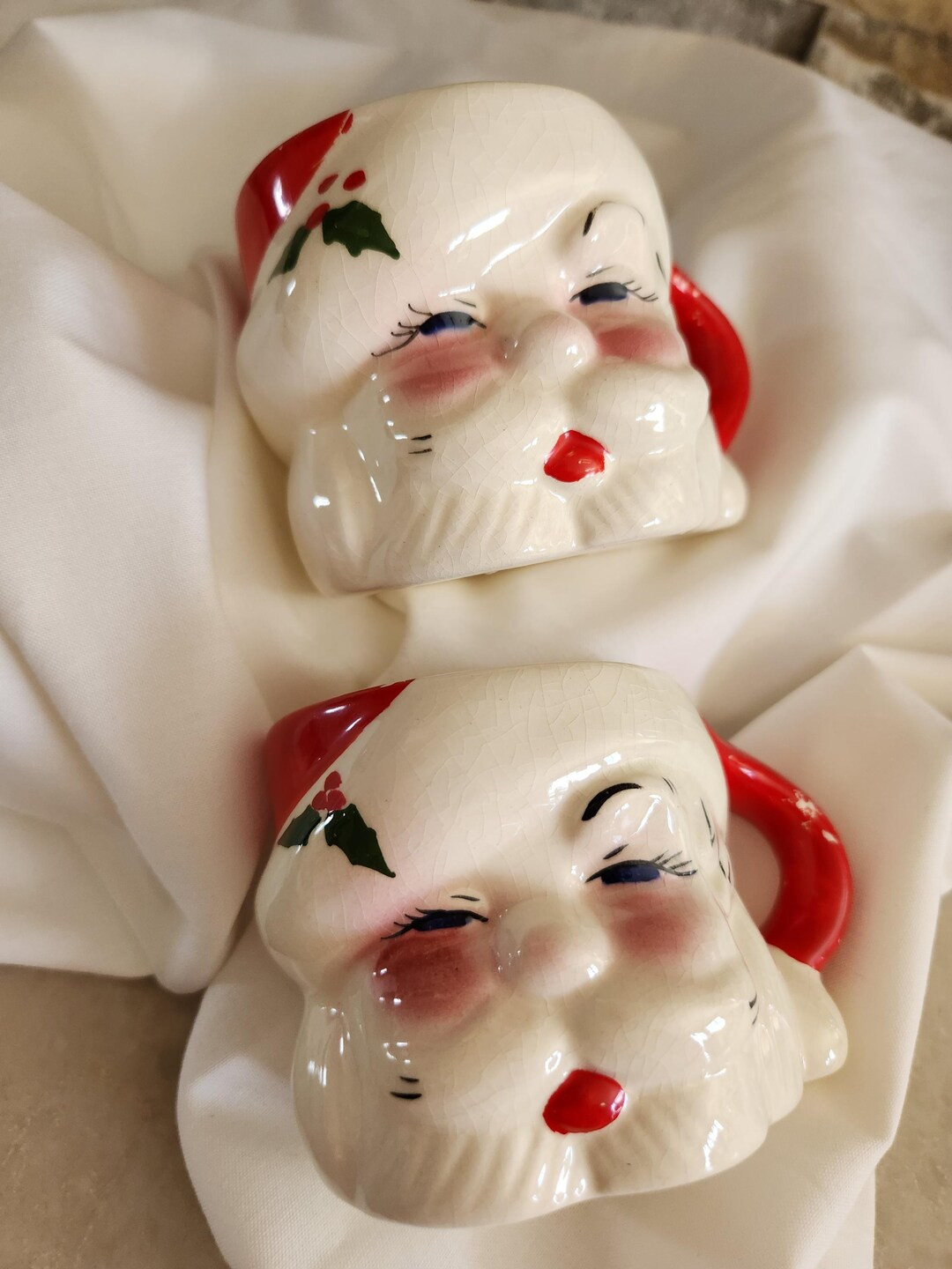 Vintage Santa Mugs Set of Two De Forest of California SENSATIONAL | Etsy (US)