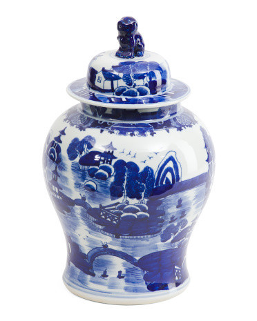 9X16 Mountain Pagoda Temple Jar With Lid | TJ Maxx