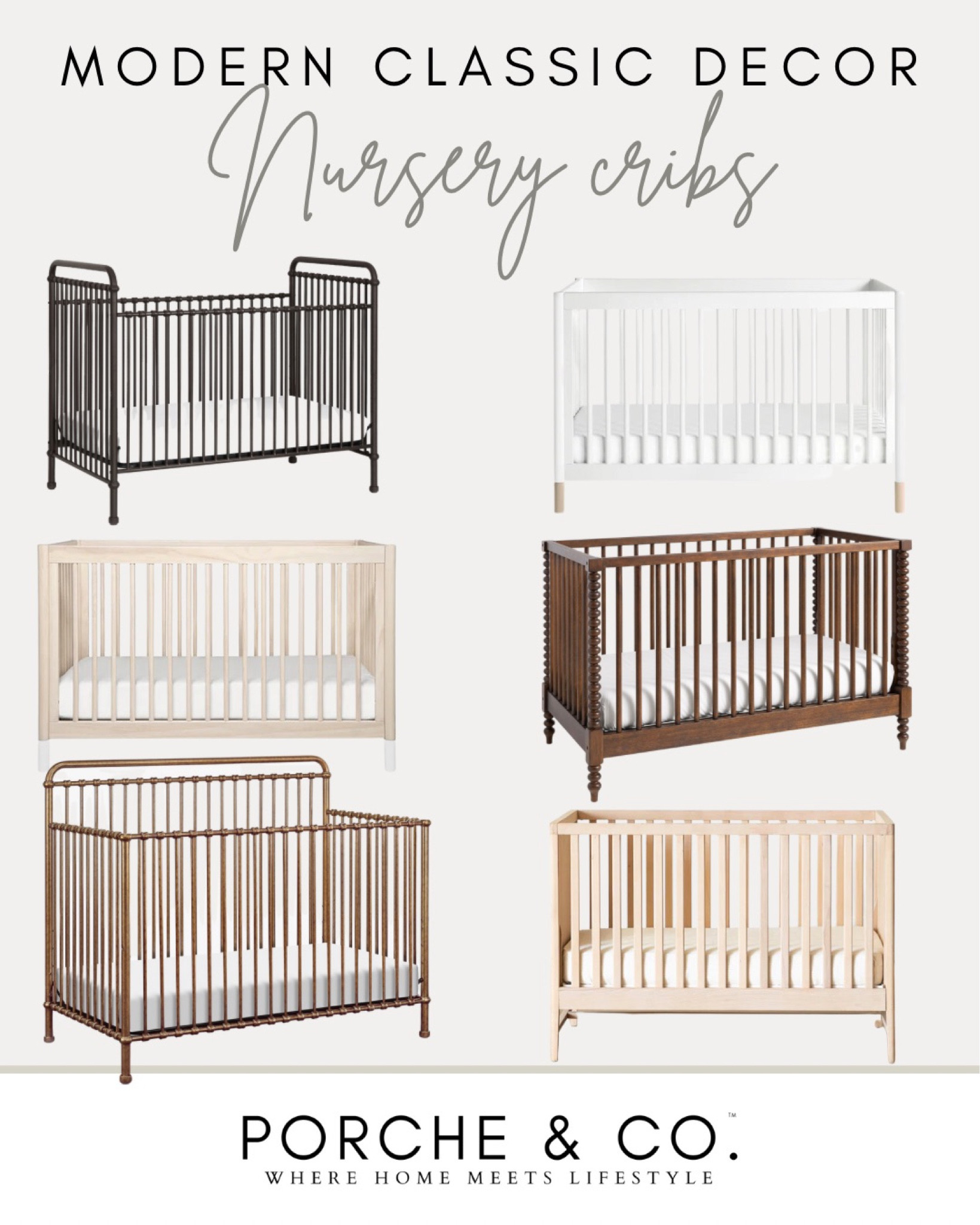 Modern classic nursery cribs 
#visionboard #moodboard #porcheandco #mcgeeandco #potterybarn

#LTKFind #LTKbaby #LTKstyletip