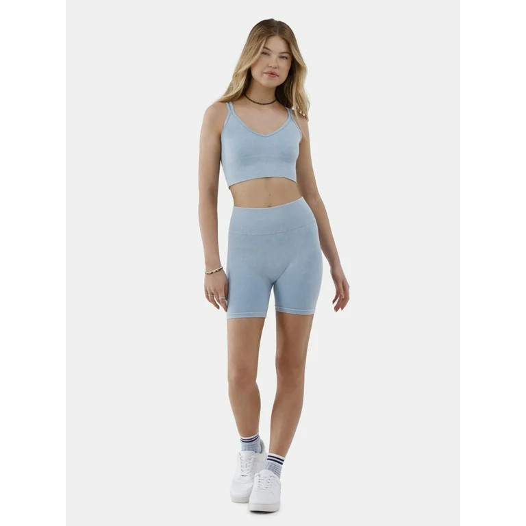 No Boundaries Ribbed Seamless Cami and Shorts Set, 2 Piece, Women’s | Walmart (US)