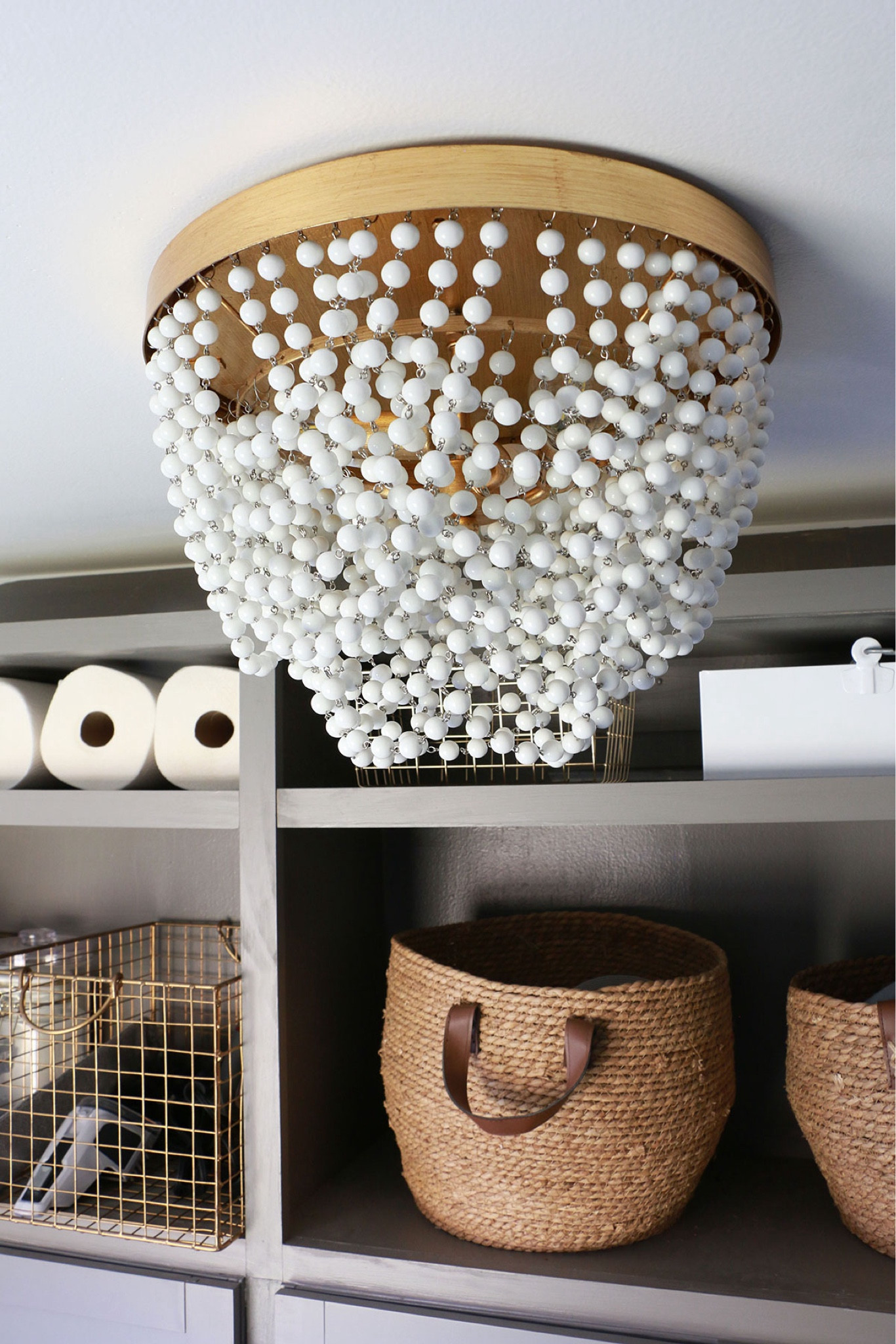 Crystorama Fiona gold & white beaded flush-mount chandelier 

#LTKHome