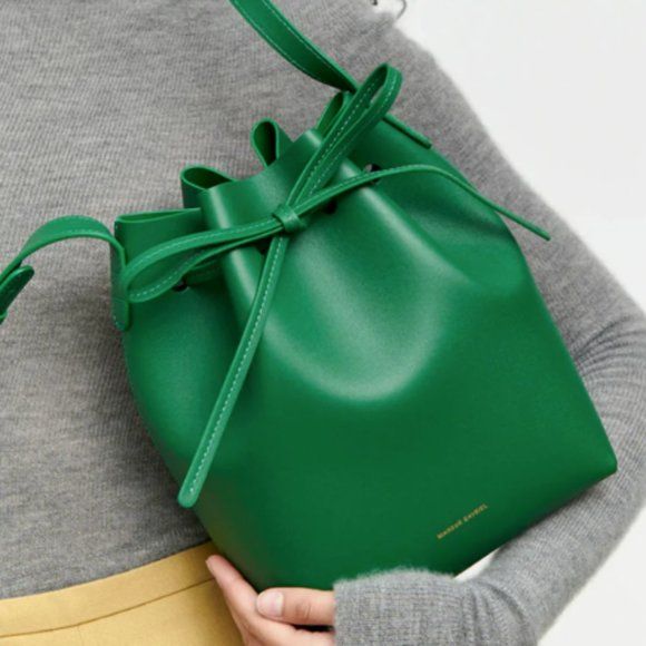 Mansur Gavriel Mini Bucket Bag in Leaf MSRP$595 Lovely Color made in ITALY | Poshmark