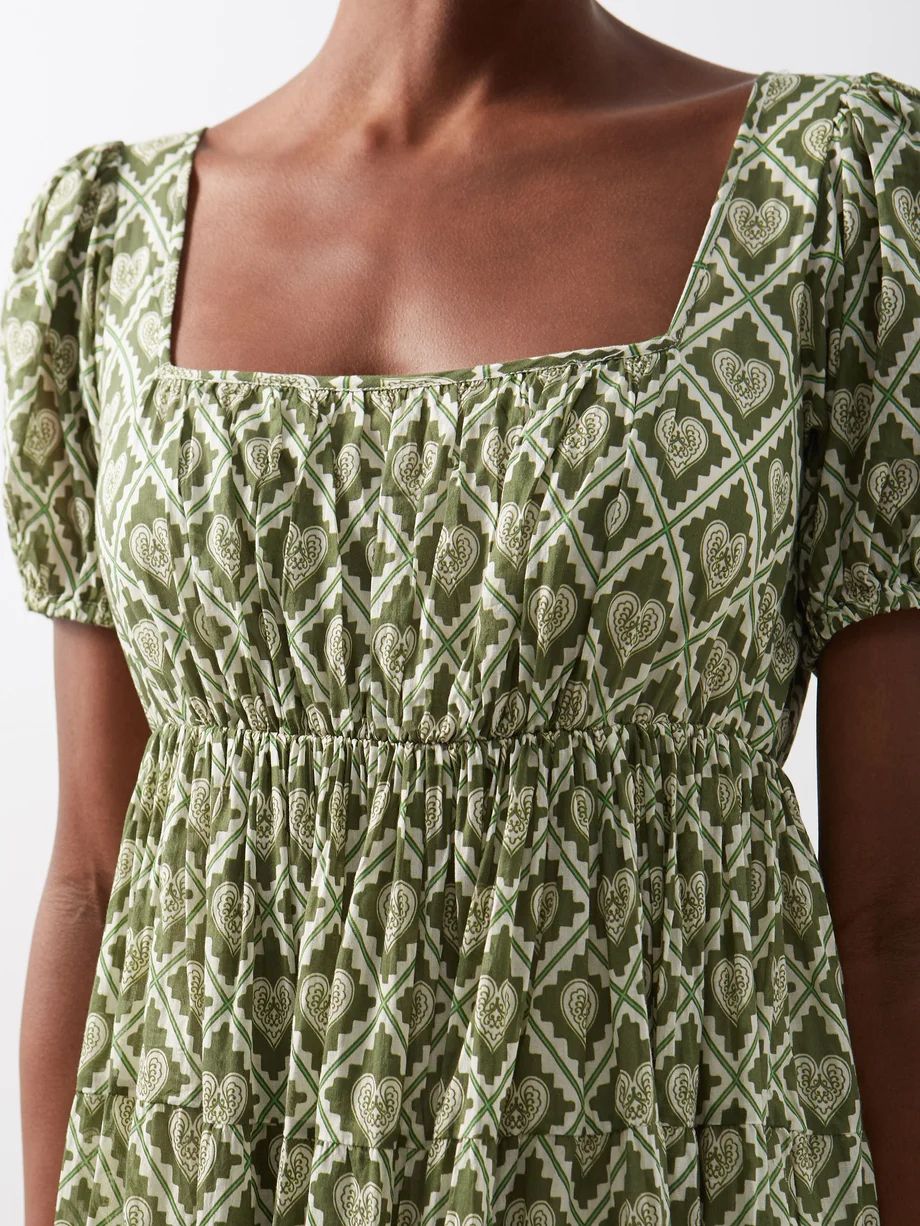 Joanna geometric-print cotton-poplin dress | RHODE | Matches (US)