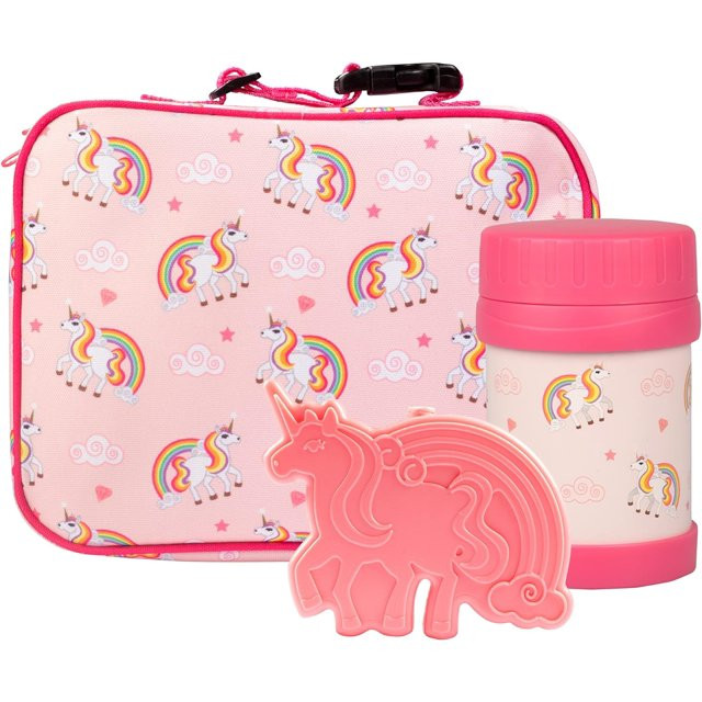 Bentology Kids Lunch Bag Set (Unicorn) w Reusable Hard Ice Pack and Double-Insulated Food Jar - P... | Walmart (US)
