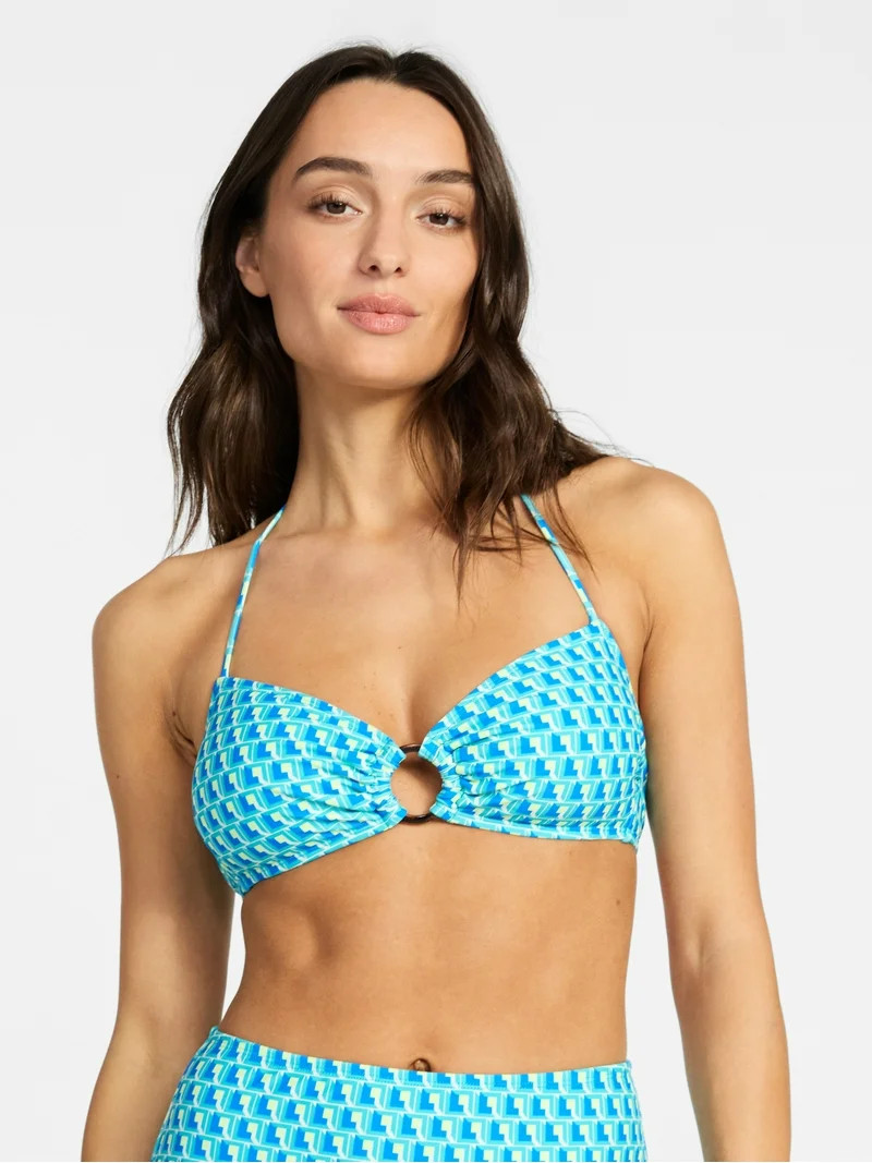 Time and Tru Women's and Women's Plus Abstract Print Bandeau Bikini Top, Sizes XS-3X, Family Swim | Walmart (US)