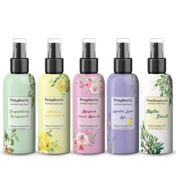 Peuphoria Toilet Spray, Odor Eliminating Air Freshener, Combo Pack, Multi-Scent, 2.5 oz, 5 Pack | Walmart (US)