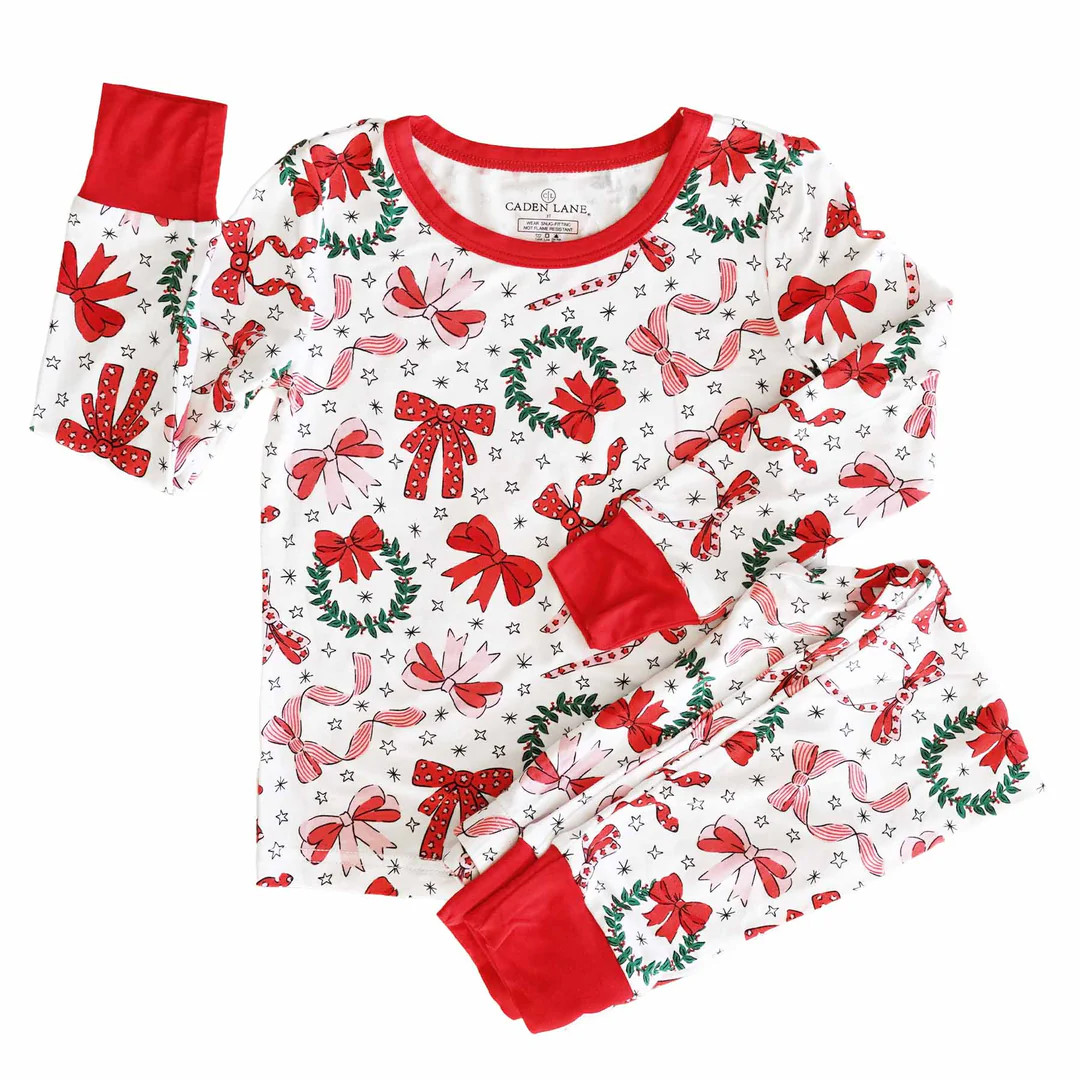 Wrapped In A Bow Two Piece Pajama Set | Caden Lane
