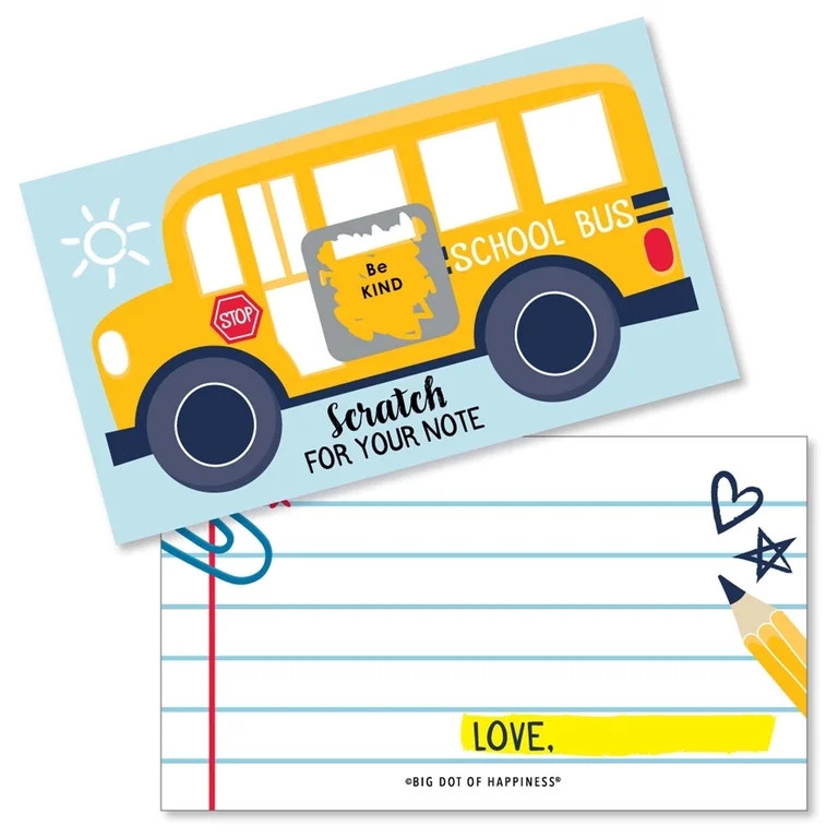 Big Dot of Happiness Back to School Kids Lunch Box Notes - Scratch Off Cards, 22 Count - Walmart.... | Walmart (US)