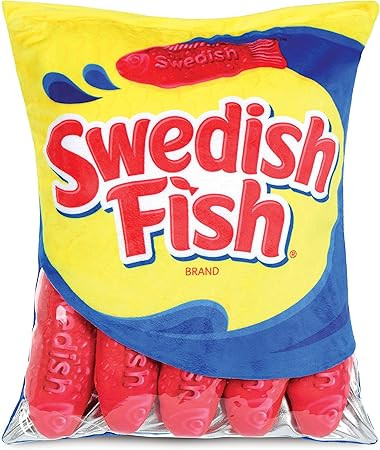 iscream Swedish Fish Package 18" x 12" Pillow Set with Mini Fish Candy Pillows | Amazon (US)