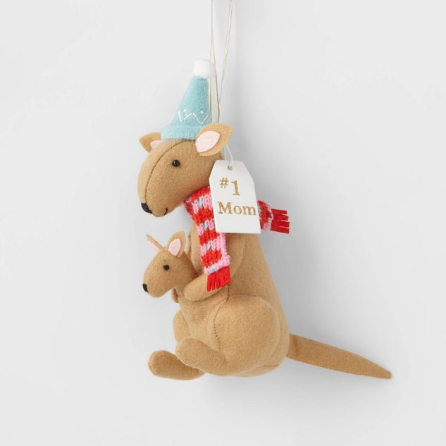 Plush Kangaroo and Baby &#39;#1 Mom&#39; Christmas Tree Ornament - Wondershop&#8482; | Target