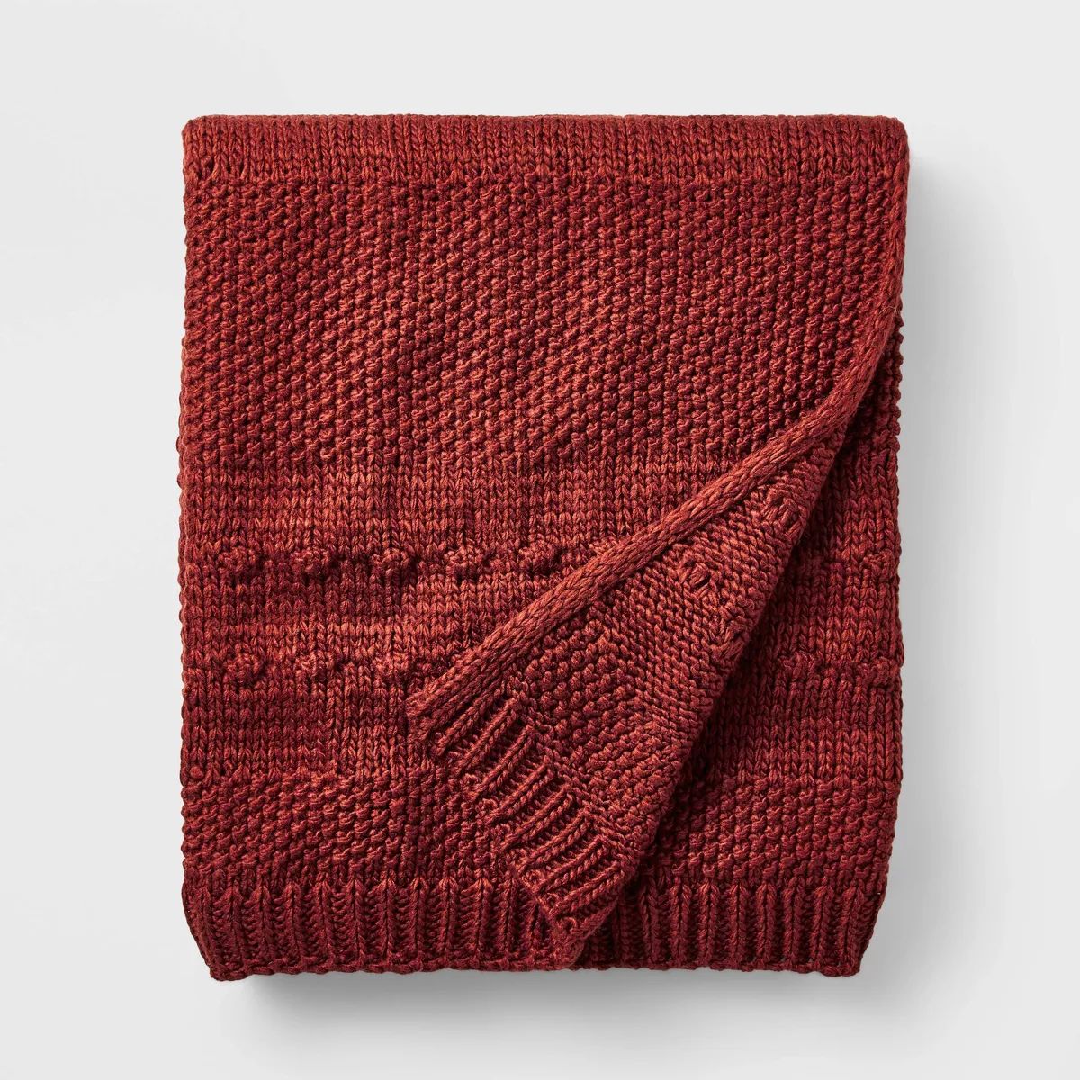 Bobble Striped Knit Throw Blanket Red - Threshold™ designed with Studio McGee | Target
