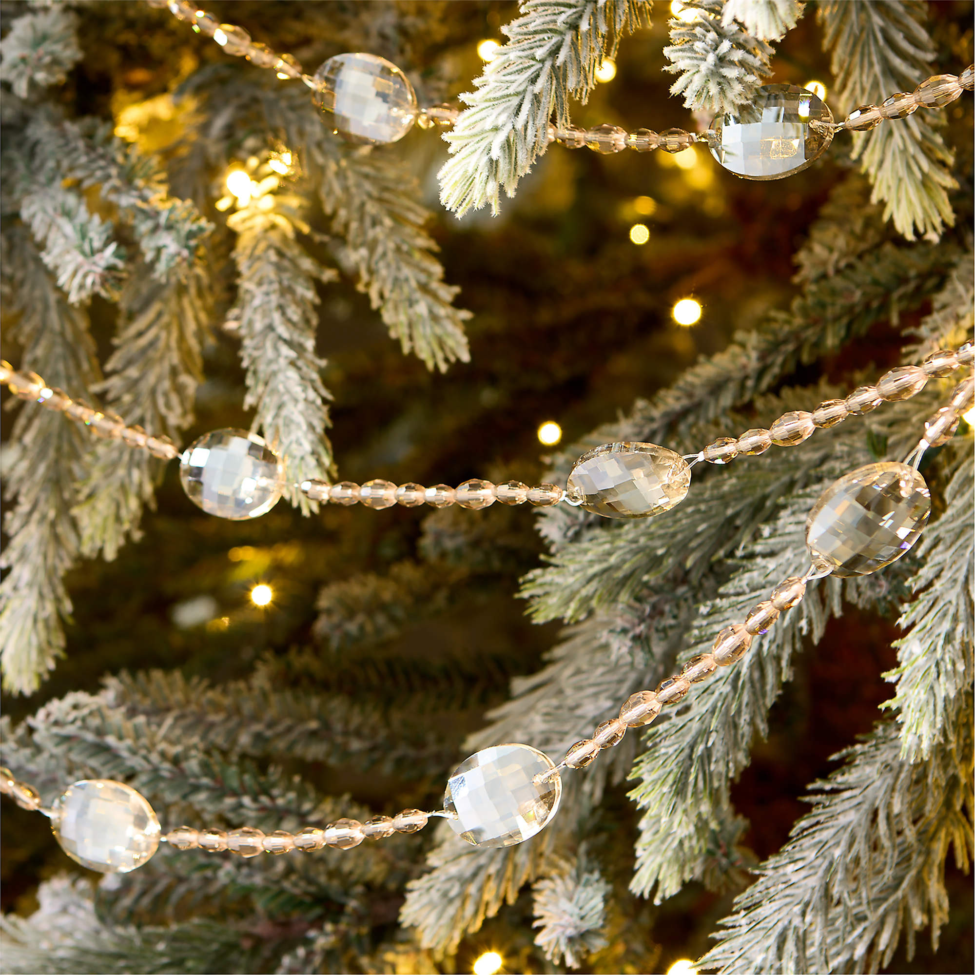 Theia Crystal Champagne and Clear Holiday Garland 72" | CB2 | CB2