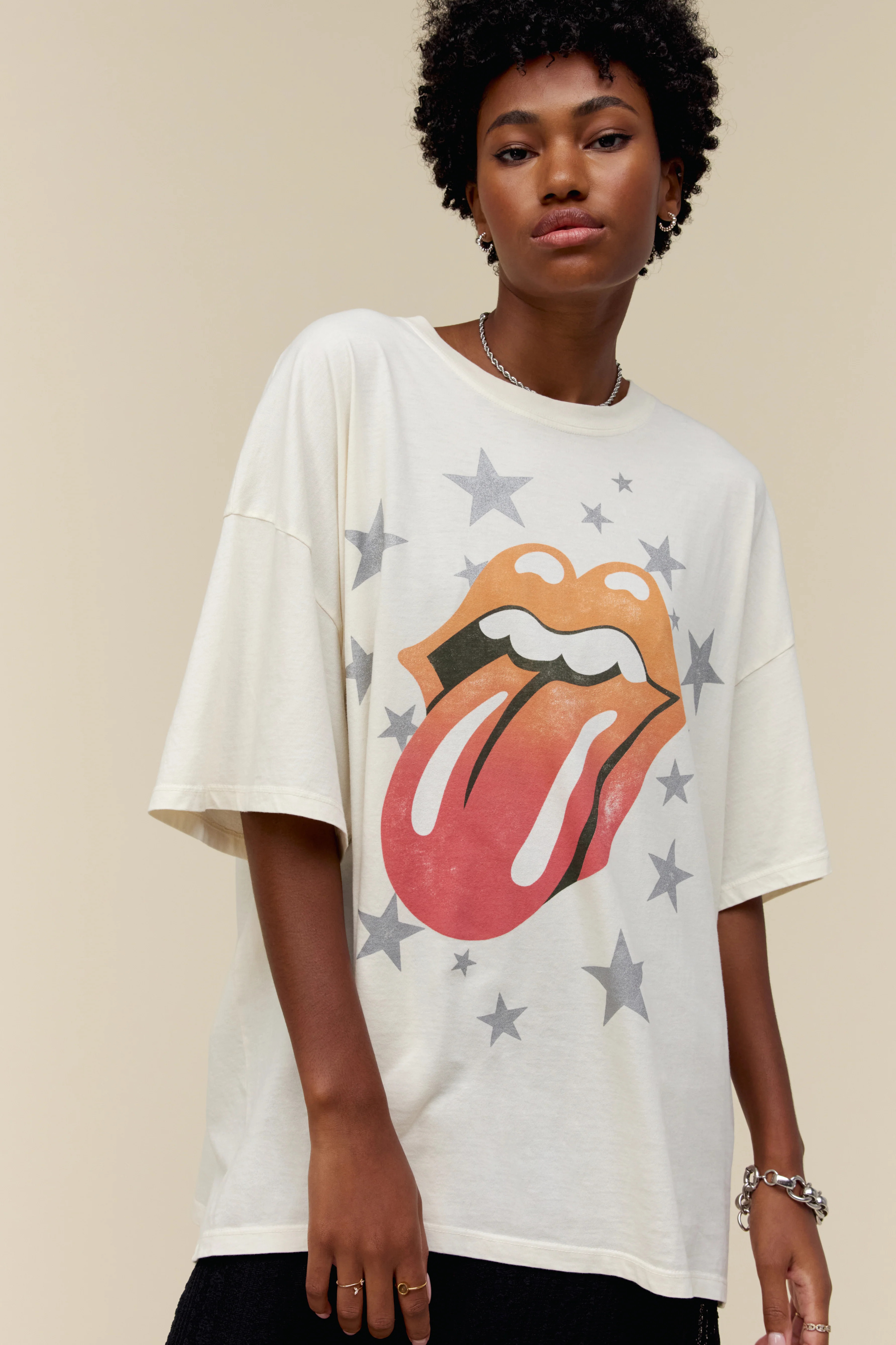 Rolling Stones OS Tee in Dirty White | Daydreamer