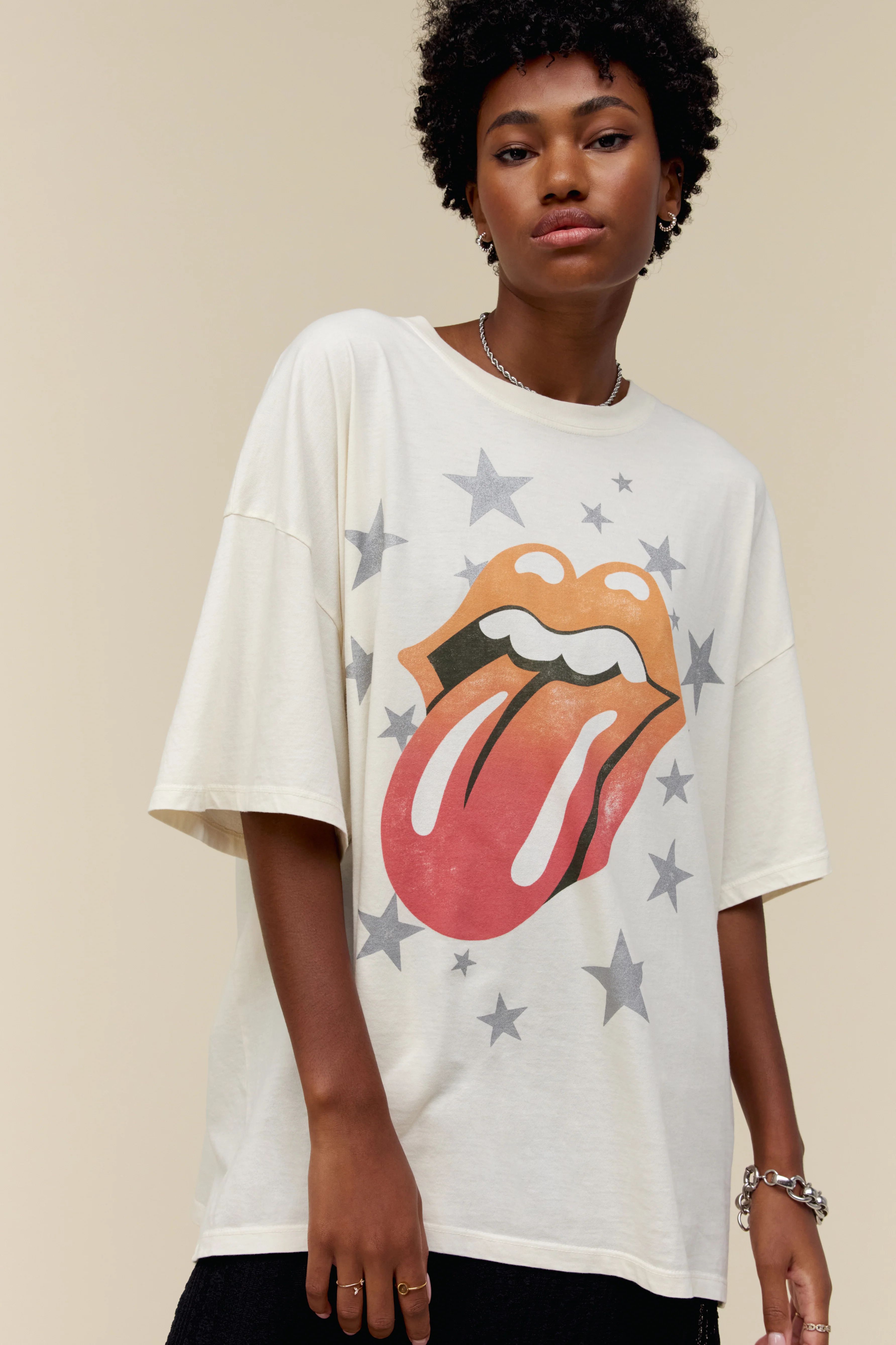 Rolling Stones OS Tee in Dirty White | Daydreamer