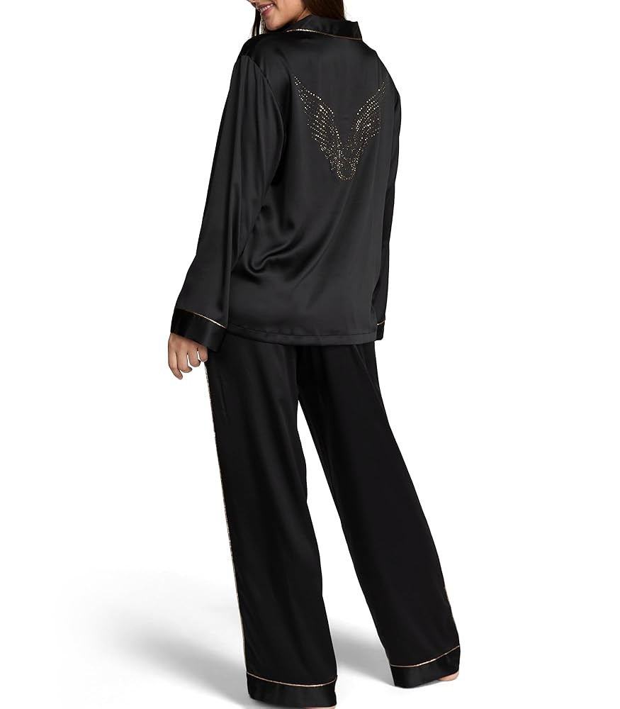 Victoria's Secret Satin Pajama Set, Long Sleeve Button Down Shirt & Pants, Sleepwear for Women (X... | Amazon (US)