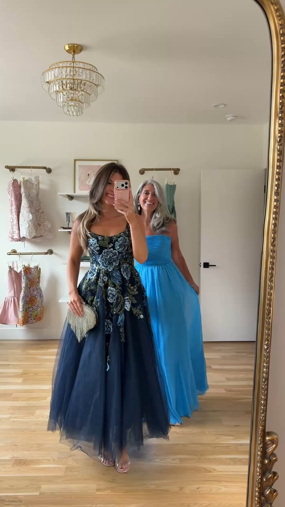navy tulle gown with floral embroidered bodice and thin straps, blue strapless chiffon gown with ruched bodice mom and me fall wedding guest dresses ✨

I’m 5’4” and wearing my usual size small/2 
• navy floral gown: 0

mom is 5’4 and wearing a medium/6 
• blue strapless dress: 4

mac duggal code: emerson10

fall wedding guest dresses, wedding guest dresses, cocktail dresses, semi-formal dresses, black tie wedding guest dresses, destination wedding guest dresses, garden party dresses, wedding guest outfit ideas, mom & me outfits, mom & me dresses, matching outfits, mother daughter outfits, family photo outfits, wedding guest dresses, mother of the bride, mother of the groom, wedding guest outfit ideas

#LTKWedding #LTKgrwm #LTKSeasonal