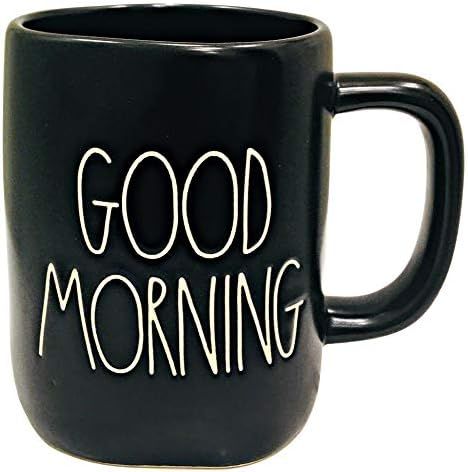 Rae Dunn GOOD MORNING Ceramic Black Mug | Amazon (US)