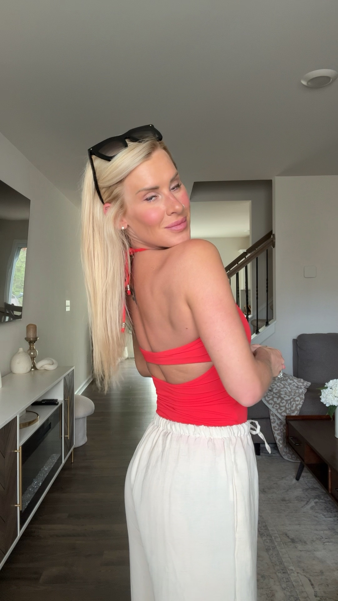 Wide leg linen blend pants and the perfect halter top for summer 

#LTKgrwm #LTKdayinmylife #LTKootd