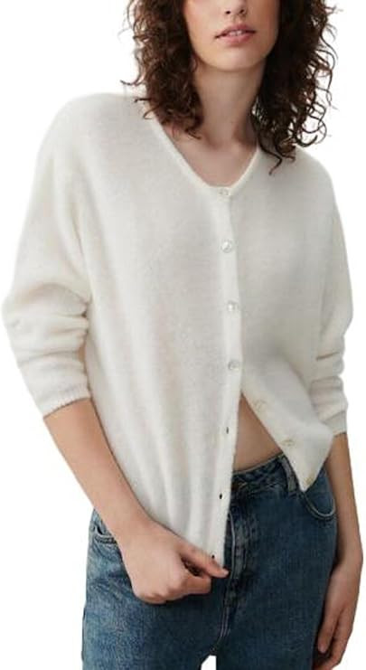 Women's Casual Cardigan Sweater Button Down Crewneck Soft Knit Lightweight Going Out Pullover Top... | Amazon (US)