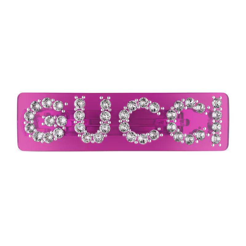 Crystal Gucci single hair barrette gold | Gucci (US)
