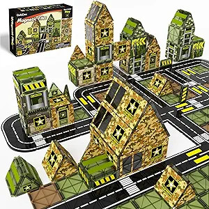 GobiDex Magnetic Tiles Army Toys, Military Magnetic Building Blocks for Kids 3-5 4-8 Girls Boys T... | Amazon (US)