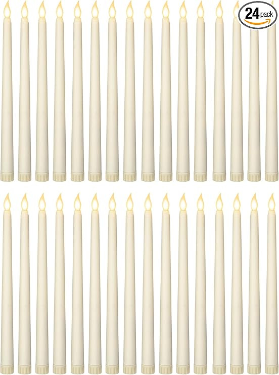 Treela 24 Pcs Flameless Taper Candles Battery Operated Bulk Fake Candles Light LED Candle Sticks ... | Amazon (US)