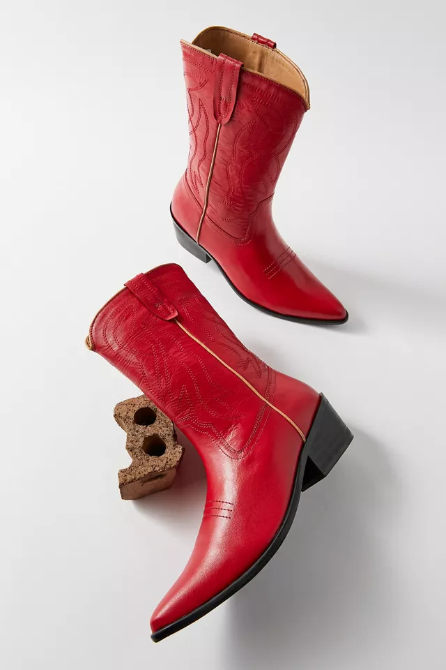 UO Leena Faux Leather Cowboy Boot | Urban Outfitters (US and RoW)