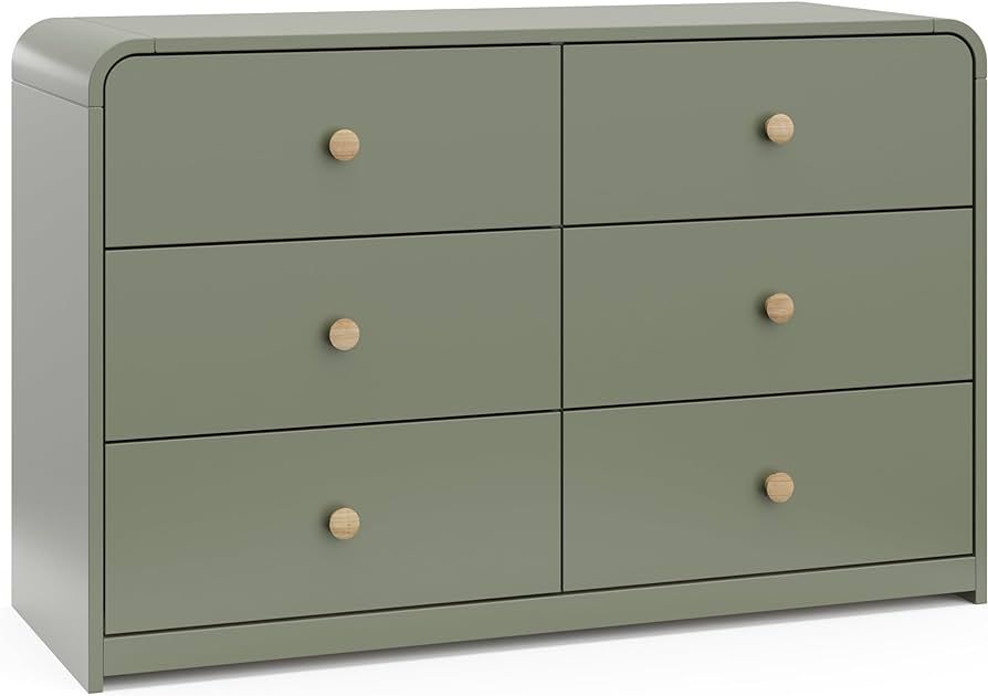 Storkcraft Santos 6 Drawer Dresser (Olive) - Dresser for Nursery, 6 Drawer Dresser, Kids Dresser,... | Amazon (US)