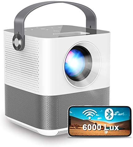 FANGOR WiFi Projector, 200" Display&1080P Supported, 360° Speaker/Bluetooth, 6000L Portable Wire... | Amazon (US)