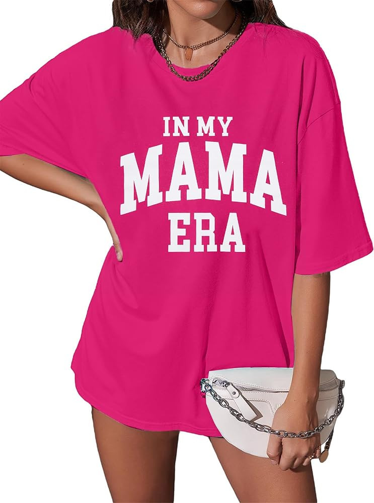 Mama Shirt Oversized Mom Shirts: in My Mama Era Tshirt Mama Gifts Tops | Amazon (US)