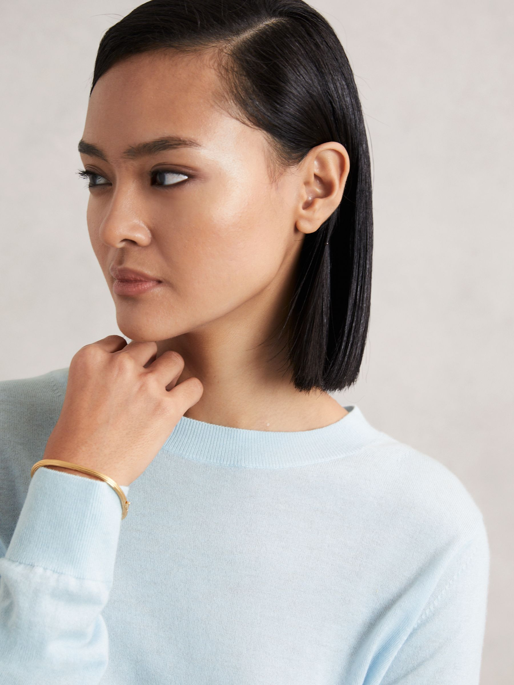 Reiss Wool Crew-Neck Jumper in Blue - REISS | Reiss UK