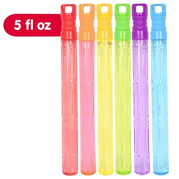 Play Day Bubble Wand with 5 fl oz, 6 Pack Multicolor for Children Ages 3+ | Walmart (US)