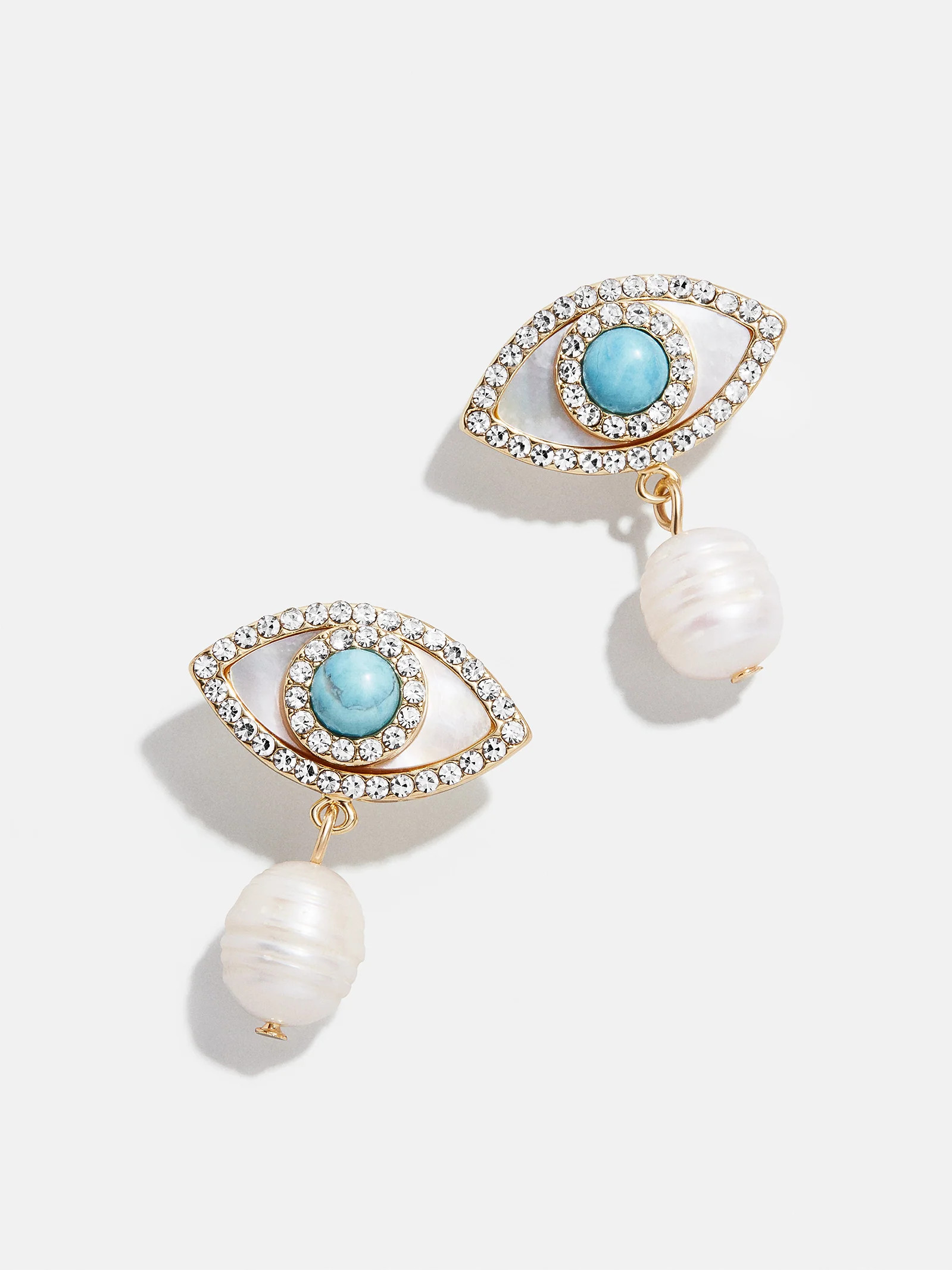 Frida Evil Eye Earrings - White/Blue | BaubleBar