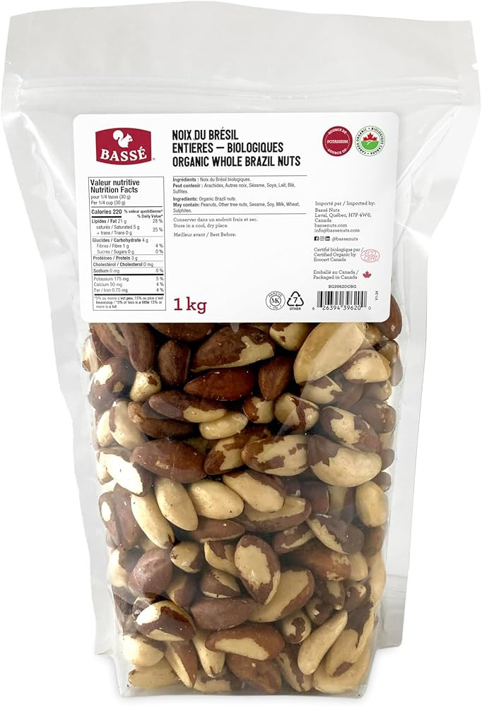 Bassé Organic Whole Brazil Nuts, 1 Kg | Amazon (CA)