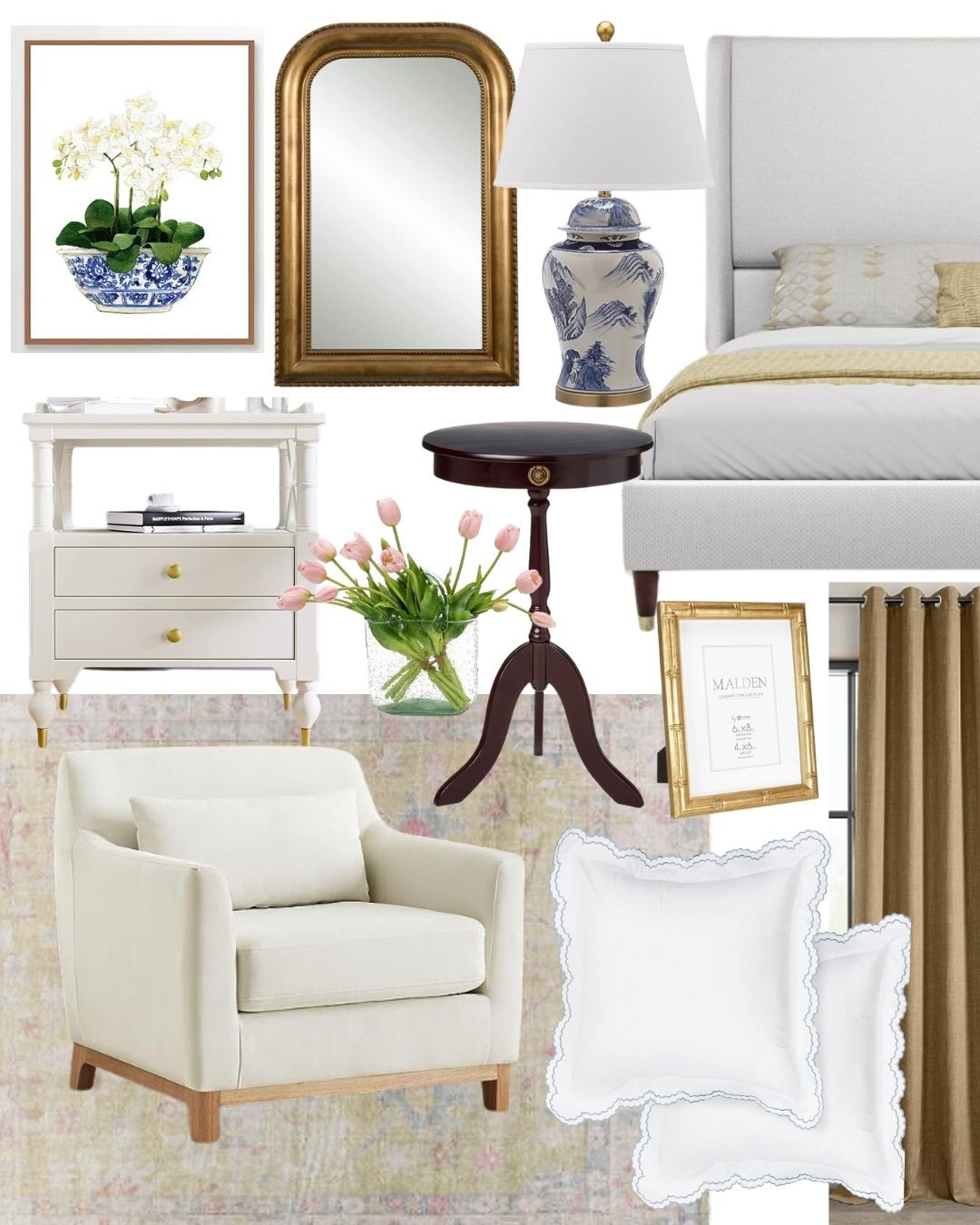 Hamilton Hills 20" x 30" Classic Gold Framed Rich Framed Top Round Corner Mirror | Thick Arched T... | Amazon (US)