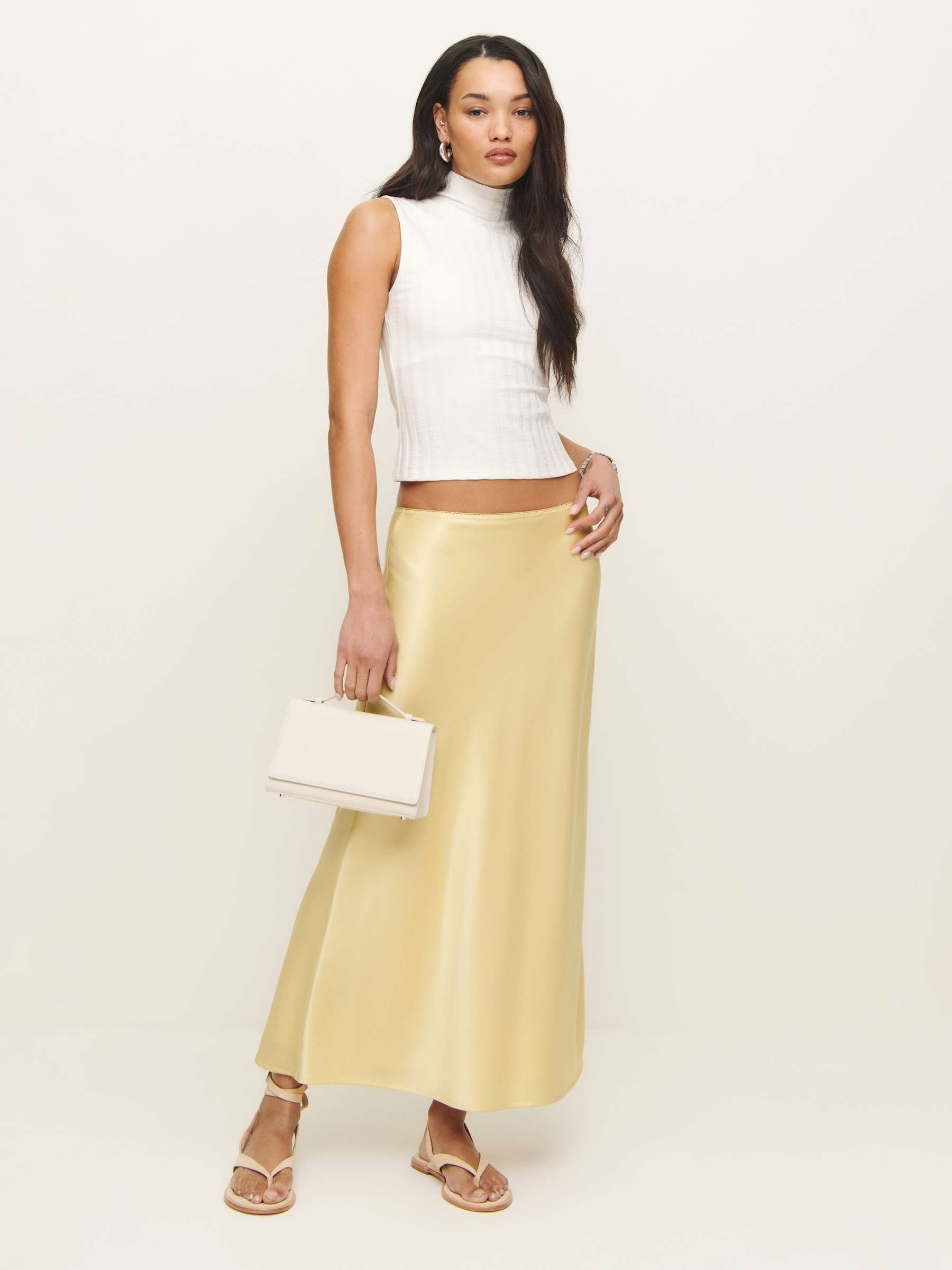 Layla Satin Skirt | Reformation (Global)