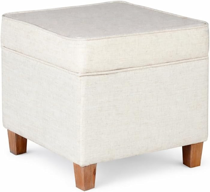 Homepop Home Decor | K7342-F2067 | Classic Square Storage Ottoman with Lift Off Lid | Ottoman wit... | Amazon (CA)