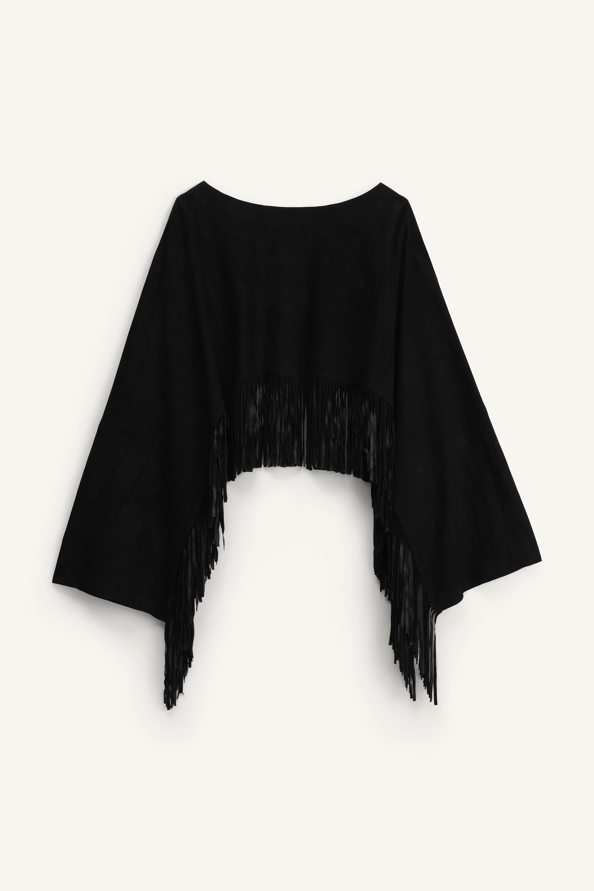 LIMITED EDITION SUEDE FRINGE CAPE | Zara US