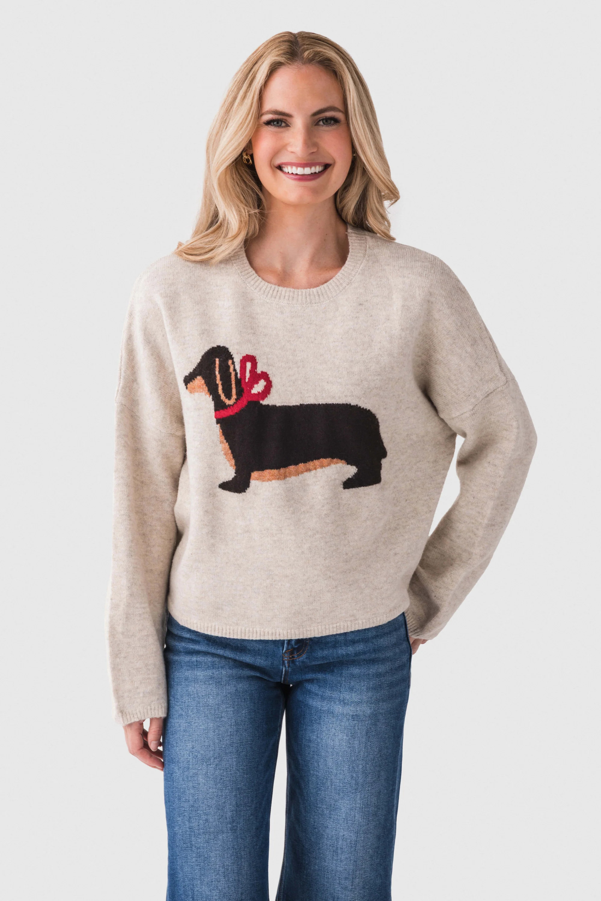 Things Between Daschund Crewneck Sweater | Social Threads