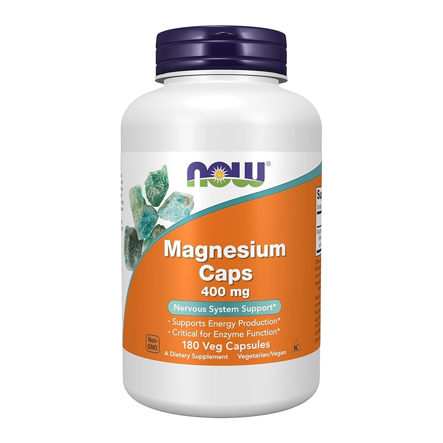 NOW Foods Supplements, Magnesium 400 mg, Enzyme Function*, Nervous System Support*, 180 Veg Capsu... | Amazon (US)