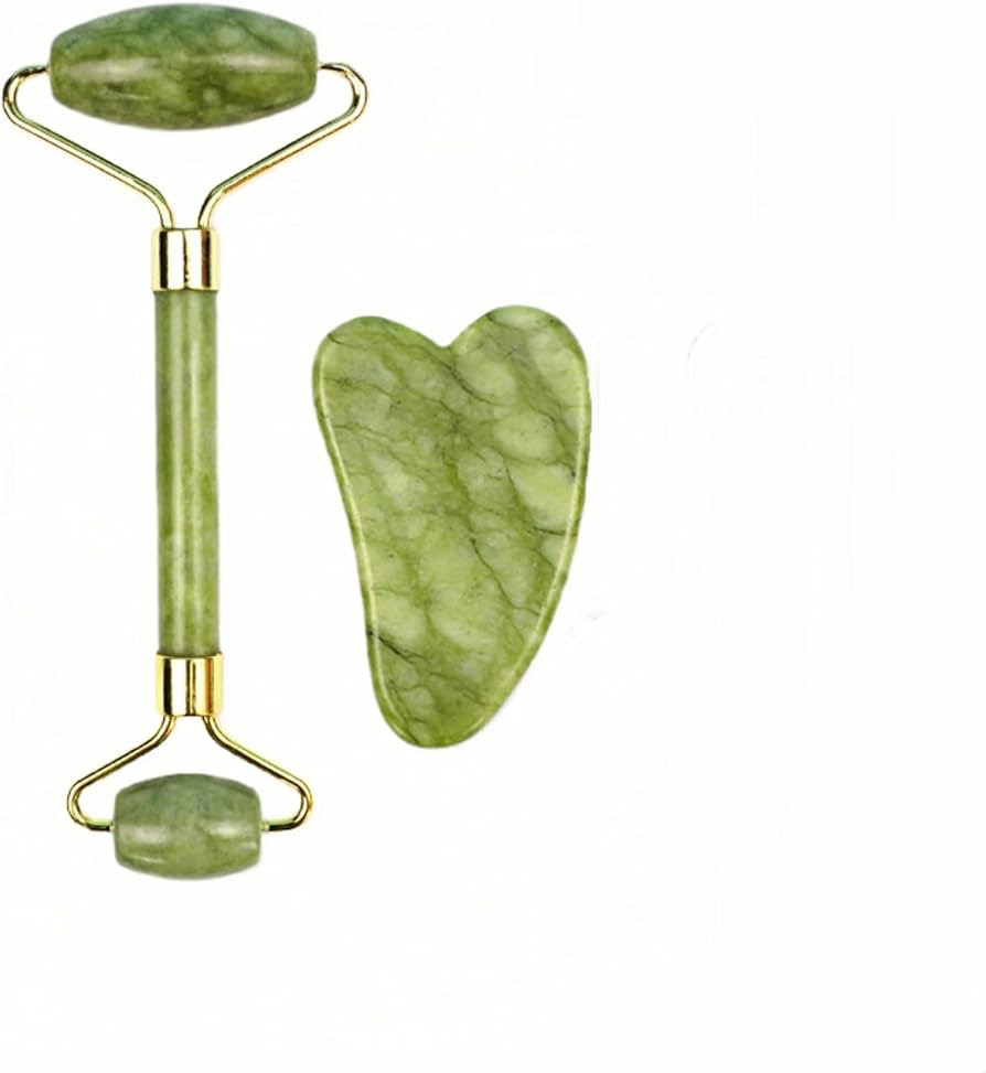 Amazon.com : Stone Facial Massage Roller and Gua Sha Set Body Meridian Redness Skin Care Self Car... | Amazon (US)