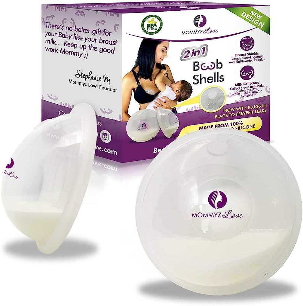 New Model with Plugs! Breast Shell & Milk Catcher for Breastfeeding Relief (2 in 1) Protect Crack... | Amazon (US)
