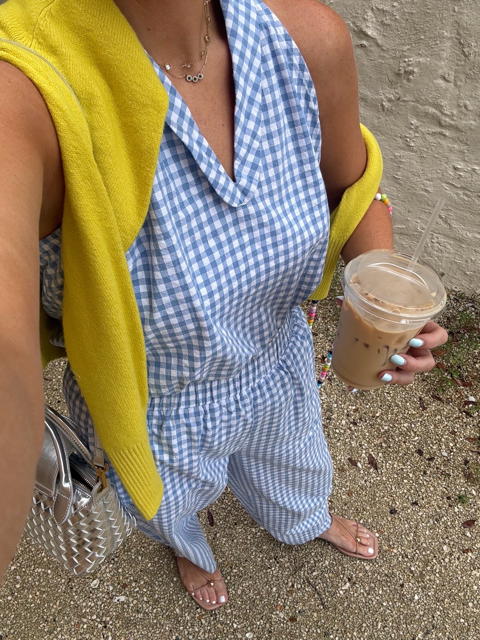 Monday OOTD 🩵💛 wearing the medium and washed and dried it and the fit is good! 100% cotton! Did a small in the cardigan and sandals run tts!

#LTKPetite #LTKootd #LTKmomlife