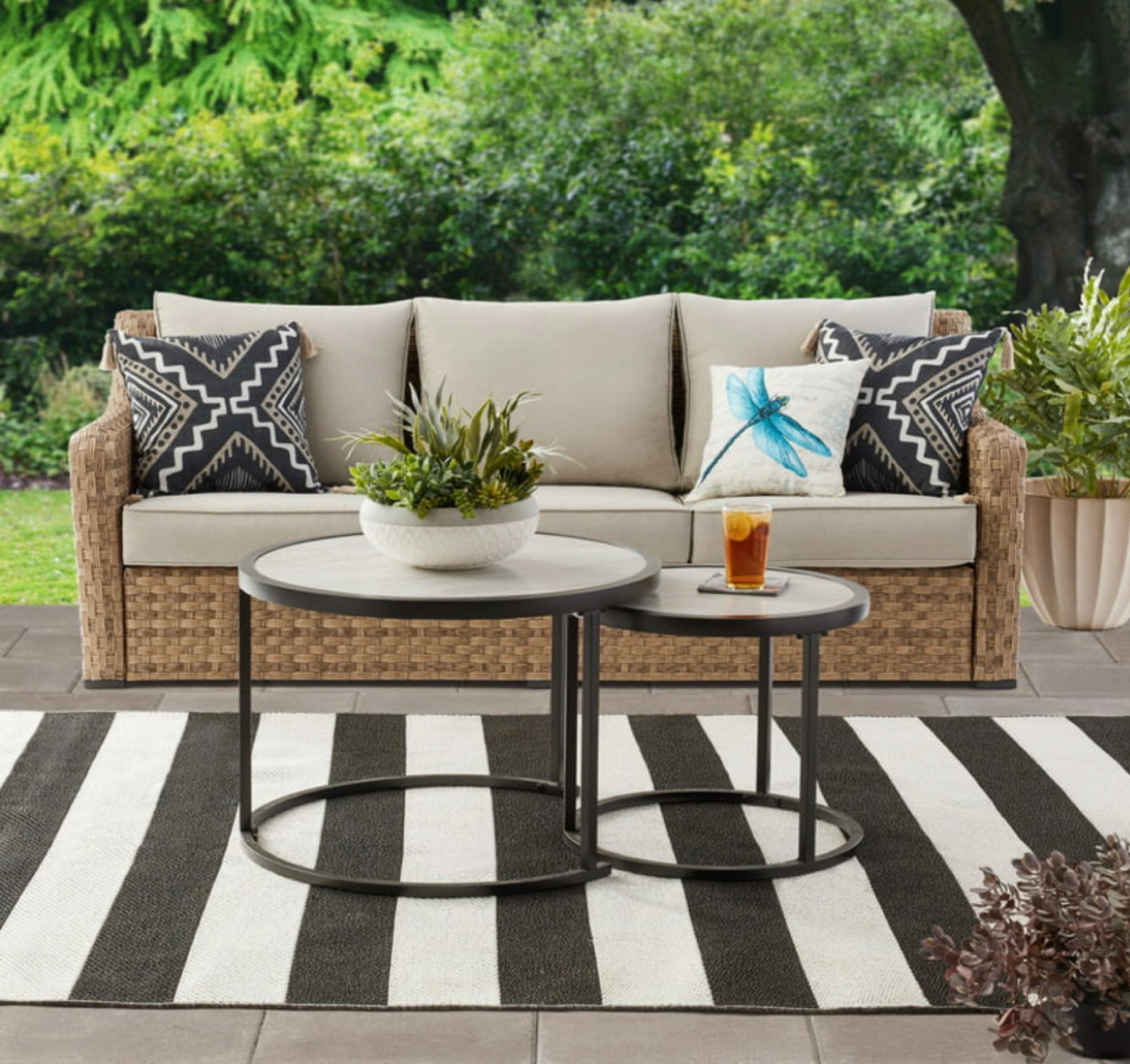 The Better Homes & Gardens River oaks 3-piece sofa & nesting tables set with patio cover makes a great addition to your patio, deck, porch, and other outdoor spaces.  Perfect patio set! 

#LTKhome #LTKSeasonal #LTKfamily