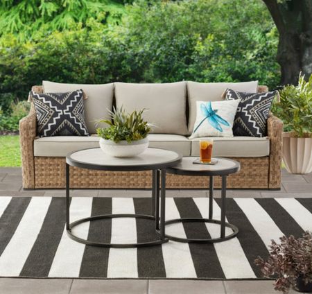 The Better Homes & Gardens River oaks 3-piece sofa & nesting tables set with patio cover makes a great addition to your patio, deck, porch, and other outdoor spaces.  Perfect patio set! 

#LTKhome #LTKSeasonal #LTKfamily