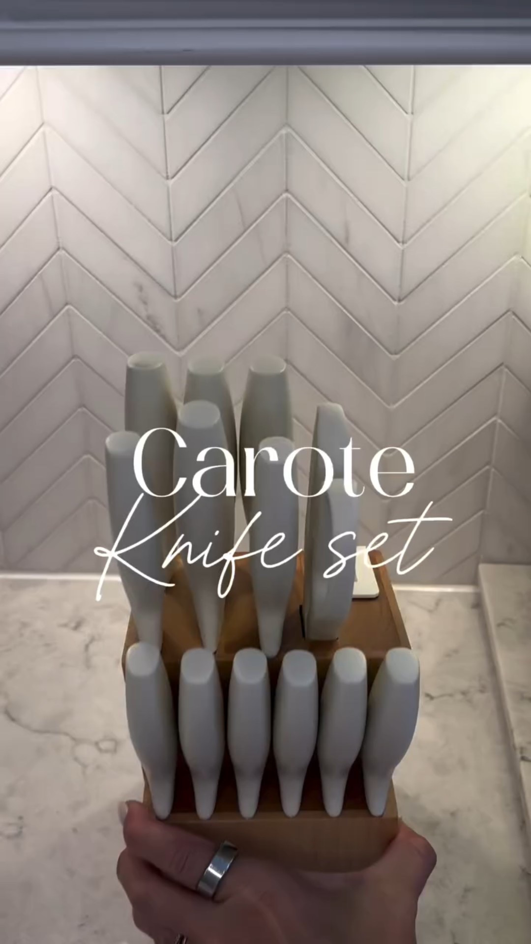 POV: my cooking skills didn’t improve, but my knives did. 🤷🏼‍♀️ A win is a win. Found em at @walmart 
Comment shop for a direct dm with the link 🔗 to order! #walmartpartner #walmartfinds #knifeset #kitchenmusthaves