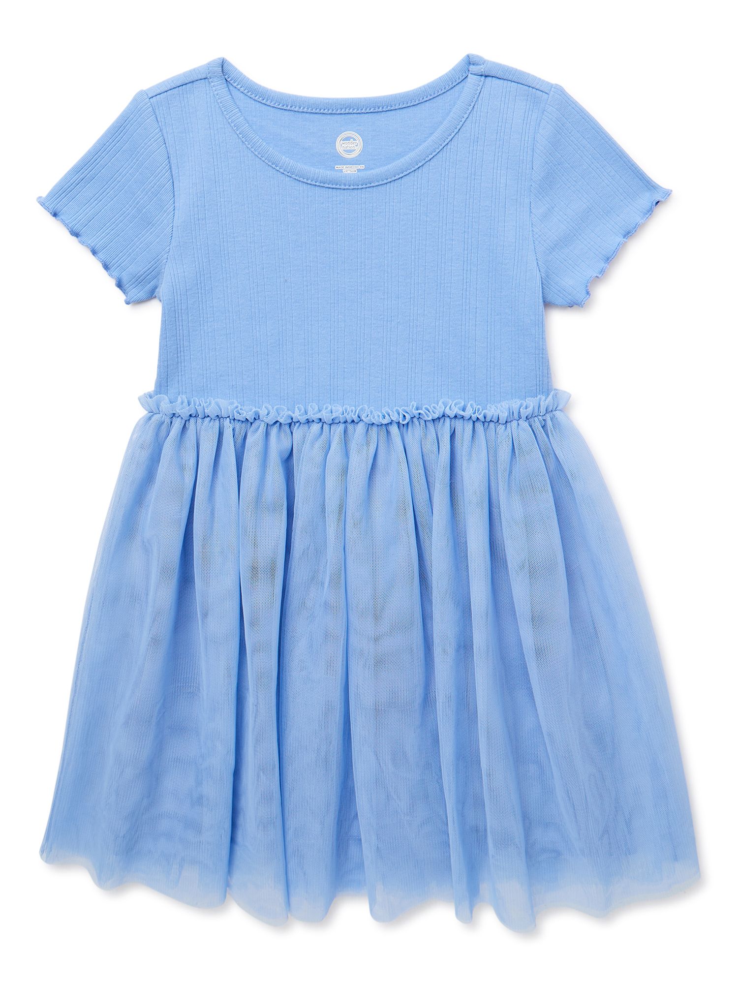 Wonder Nation Toddler Girl Short Sleeve Tutu Dress, Sizes 12M-5T | Walmart (US)