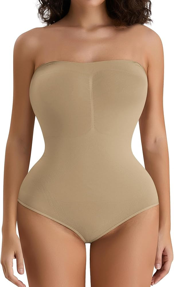 Strapless Shapewear Bodysuit Tummy Control for Women Seamless Triangle Tight Hip Lifting Body sui... | Amazon (US)