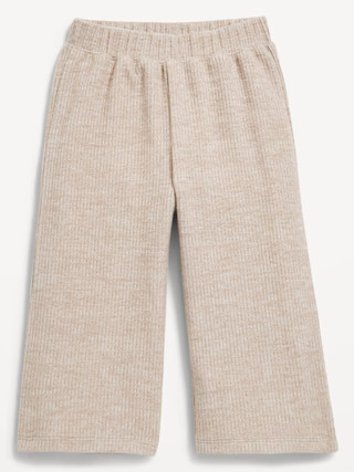 Cozy Ribbed Wide-Leg Cropped Pants for Toddler Girls | Old Navy (US)